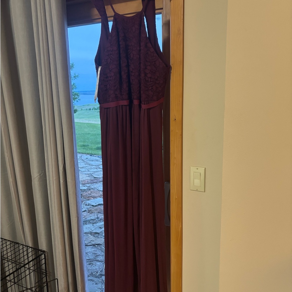 David's Bridal Burgundy Lace Wedding Dress
